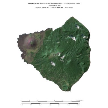 Filipinler 'in güneyindeki Babuyan Adası, 28 Mart 2021' de çekilmiş uydu görüntüsüyle izole edilmiştir.