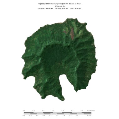 Bismarck Denizi 'ndeki Bagabag Adası, Papua Yeni Gine' ye ait. 21 Şubat 2019 'da çekilmiş bir uydu görüntüsü.