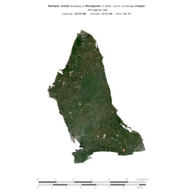 Filipinler 'deki Bantayan Adası, 15 Ocak 2019' da çekilmiş uydu görüntüsüyle izole edilmiştir.