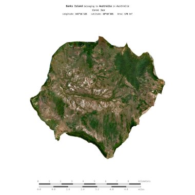 Avustralya 'ya ait Mercan Denizi' ndeki Banks Adası 22 Ağustos 2023 'te çekilmiş uydu görüntüsüyle izole edilmiştir.