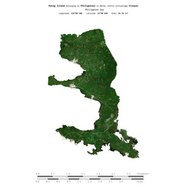 Filipinler 'deki Batag Adası, 15 Temmuz 2020' de çekilen uydu görüntüsüyle izole edilmiştir.