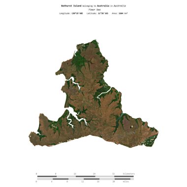 Avustralya 'ya ait Timor Denizi' ndeki Bathurst Adası, 6 Eylül 2023 'te çekilmiş bir uydu görüntüsüyle izole edilmiştir.