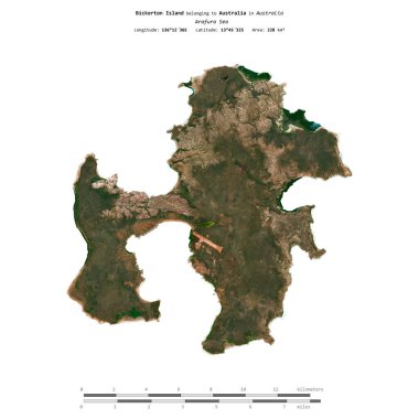 Avustralya 'ya ait Arafura Denizi' ndeki Bickerton Adası 22 Temmuz 2023 'te çekilen bir uydu görüntüsüyle izole edilmiştir.
