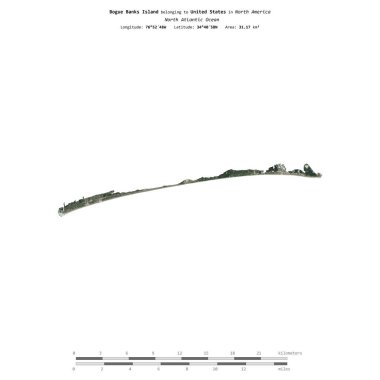 Amerika Birleşik Devletleri 'ne ait Kuzey Atlantik Okyanusu' ndaki Bogue Banks Adası 27 Eylül 2021 'de çekilmiş uydu görüntüsüyle izole edilmiştir.