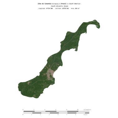 Brezilya 'ya ait Güney Atlantik Okyanusu' ndaki Ilha de Cananeia, 7 Ağustos 2023 'te çekilmiş bir uydu görüntüsüyle izole edilmiştir.