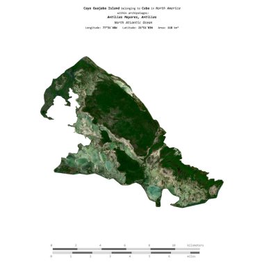 Küba 'ya ait Kuzey Atlantik Okyanusu' ndaki Cayo Guajaba Adası, 17 Ocak 2024 'te çekilmiş uydu görüntüsüyle izole edilmiştir.