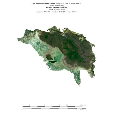 Kuzey Atlantik Okyanusu 'ndaki Cayo Romano Occidental Adası, 2 Ocak 2024' te Küba 'ya ait bir uydu görüntüsü ile izole edilmiştir.