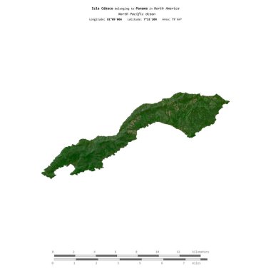 Panama 'ya ait Kuzey Pasifik Okyanusu' ndaki Cebaco Adası 27 Ocak 2024 'te çekilmiş uydu görüntüsüyle izole edilmiştir.