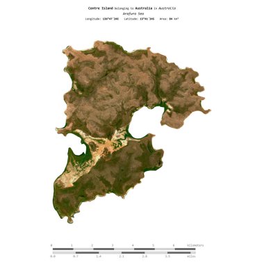 Avustralya 'ya ait Arafura Denizi' ndeki Centre Island, 18 Haziran 2024 'te çekilmiş uydu görüntüsüyle izole edilmiştir.