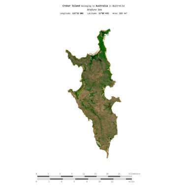 Avustralya 'ya ait Arafura Denizi' ndeki Croker Adası, 19 Haziran 2024 'te çekilmiş bir uydu görüntüsüyle izole edilmiştir.
