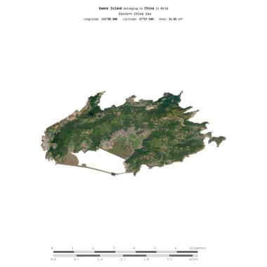 Doğu Çin Denizi 'ndeki Damen Adası, 26 Kasım 2023' te çekilmiş bir uydu görüntüsüyle izole edilmiştir.