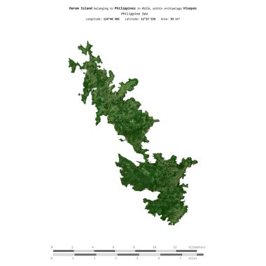 Filipinler 'deki Daram Adası, 16 Haziran 2017' de çekilmiş uydu görüntüsüyle izole edilmiştir.