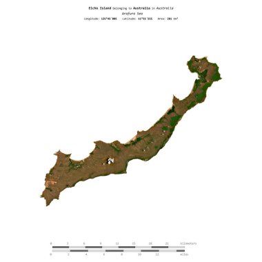 Avustralya 'ya ait Arafura Denizi' ndeki Elcho Adası, 25 Ekim 2023 'te çekilmiş bir uydu görüntüsüyle izole edilmiştir.