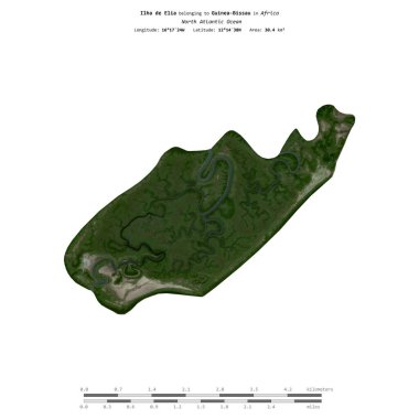 Kuzey Atlantik Okyanusu 'nda bulunan Ilha de Elia, 5 Aralık 2023' te Gine-Bissau 'ya ait bir uydu görüntüsü ile izole edilmiştir.