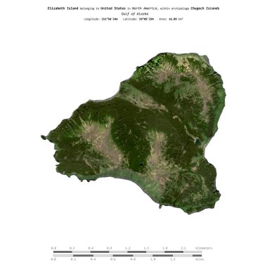 Amerika Birleşik Devletleri 'ne ait Alaska Körfezi' ndeki Elizabeth Adası, 2 Haziran 2018 'de çekilmiş bir uydu görüntüsüyle izole edilmiştir.