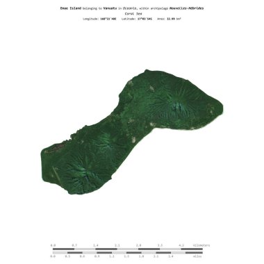 Vanuatu 'ya ait Mercan Denizi' ndeki Emae Adası, 25 Mayıs 2023 'te çekilmiş bir uydu görüntüsüyle izole edilmiştir.