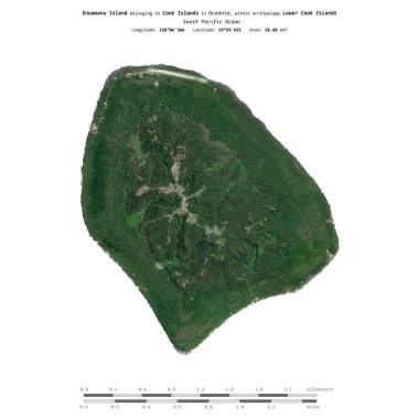 Güney Pasifik Okyanusu 'ndaki Enuamanu Adası, Cook Adaları' na ait, 30 Haziran 2023 tarihli uydu görüntüsü ile izole edilmiştir.