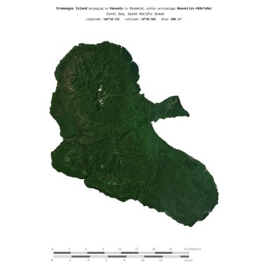 Vanuatu 'ya ait Mercan Denizi' ndeki Eromangas Adası, 24 Haziran 2023 'te çekilmiş bir uydu görüntüsüyle izole edilmiştir.