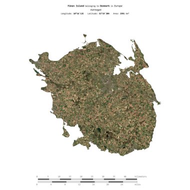 Danimarka 'ya ait Kattegat' taki Funen Adası, 9 Nisan 2020 'de çekilmiş bir uydu görüntüsüyle izole edildi.