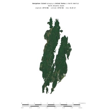 Amerika Birleşik Devletleri 'ne ait Kuzey Atlantik Okyanusu' ndaki Georgetown Adası 1 Eylül 2023 'te çekilmiş uydu görüntüsüyle izole edilmiştir.