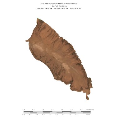 Meksika Körfezi 'ndeki Gore Adası, 2 Ocak 2023' te çekilmiş bir uydu görüntüsüyle izole edilmiştir.
