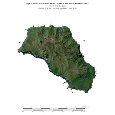 Saint Helena, Ascension ve Tristan da Cunha 'ya ait olan Güney Atlantik Okyanusu' ndaki Gough Adası, 9 Mart 2021 'de çekilmiş bir uydu görüntüsüyle izole edilmiştir.