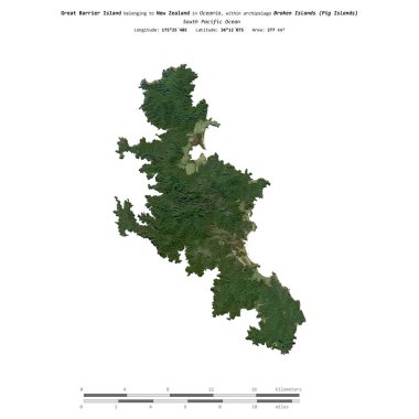 Yeni Zelanda 'ya ait Güney Pasifik Okyanusu' ndaki Büyük Bariyer Adası, 21 Ağustos 2023 'te çekilmiş bir uydu görüntüsüyle izole edilmiştir.