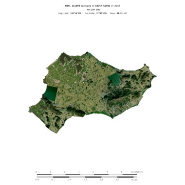 Güney Kore 'ye ait Hani Adası, 7 Eylül 2023' te çekilmiş uydu görüntüsüyle izole edildi.