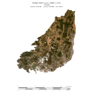 İsveç 'e ait olan Kattegat' taki Hisingen Adası, 17 Mart 2024 'te çekilmiş bir uydu görüntüsüyle izole edildi.