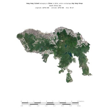 Çin 'e ait olan Güney Çin Denizi' ndeki Hong Kong Adası 28 Şubat 2023 'te çekilmiş bir uydu görüntüsüyle izole edilmiştir.