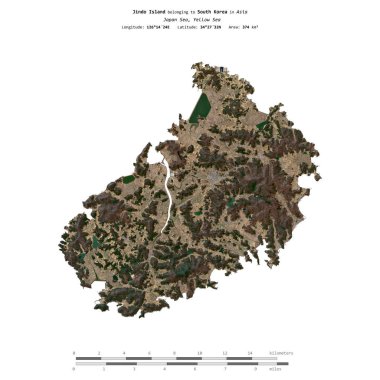Güney Kore 'ye ait olan Japon Denizi' ndeki Jindo Adası 26 Şubat 2023 'te çekilmiş bir uydu görüntüsüyle izole edilmiştir.