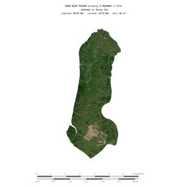 Andaman veya Burma Denizi 'ndeki Kala Kyun Adası, Myanmar' a ait, 20 Aralık 2023 'te çekilmiş bir uydu görüntüsüyle izole edilmiştir.