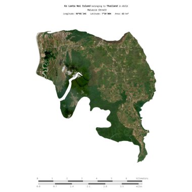 Tayland 'a ait Malacca Boğazı' ndaki Ko Lanta Noi Adası 15 Şubat 2021 'de çekilmiş bir uydu görüntüsüyle izole edilmiştir.