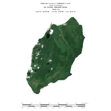 Endonezya 'ya ait Banda Denizi' ndeki Pulau Kur, 9 Mayıs 2020 'de çekilmiş bir uydu görüntüsüyle izole edilmiştir.