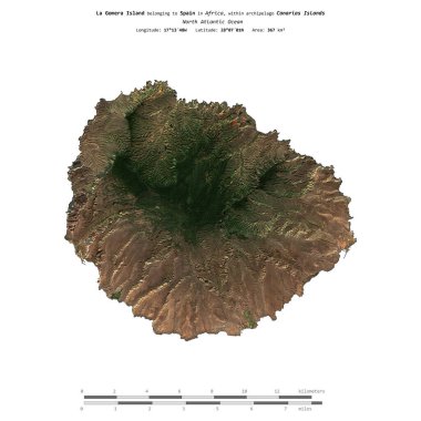 İspanya 'ya ait Kuzey Atlantik Okyanusu' ndaki La Gomera Adası, 16 Kasım 2023 'te çekilmiş bir uydu görüntüsüyle izole edilmiştir.