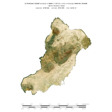 İspanya 'ya ait Kuzey Atlantik Okyanusu' ndaki La Graciosa Adası, 23 Aralık 2023 'te çekilmiş bir uydu görüntüsüyle izole edilmiştir.