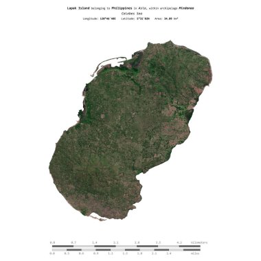 Filipinler 'e ait Celebes Denizi' ndeki Lapak Adası 20 Kasım 2021 'de çekilmiş bir uydu görüntüsüyle izole edilmiştir.