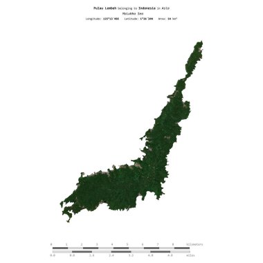 Endonezya 'ya ait Molukka Denizi' ndeki Pulau Lembeh, 17 Ağustos 2019 'da çekilmiş bir uydu görüntüsüyle izole edilmiştir.