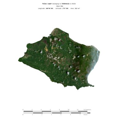 Endonezya 'ya ait Java Denizi' ndeki Pulau Lepar, 9 Şubat 2020 'de çekilmiş bir uydu görüntüsüyle izole edildi.