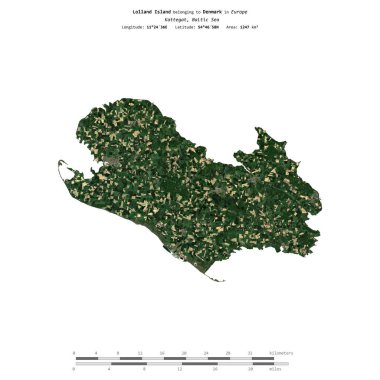 Danimarka 'ya ait Kattegat' taki Lolland Adası, 8 Haziran 2021 'de çekilmiş bir uydu görüntüsüyle izole edilmiştir.