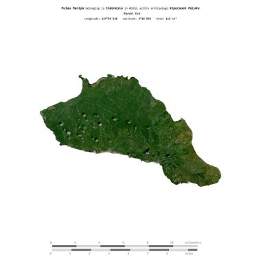 Endonezya 'ya ait Banda Denizi' ndeki Pulau Manipa, 7 Ekim 2023 'te çekilmiş bir uydu görüntüsüyle izole edildi.