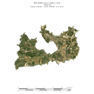Yunanistan 'a ait Ege Denizi' ndeki Milos Adası, 9 Şubat 2024 'te çekilmiş uydu görüntüsüyle izole edilmiştir.