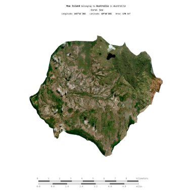 Avustralya 'ya ait Mercan Denizi' ndeki Moa Adası 20 Ağustos 2020 'de çekilmiş bir uydu görüntüsüyle izole edilmiştir.