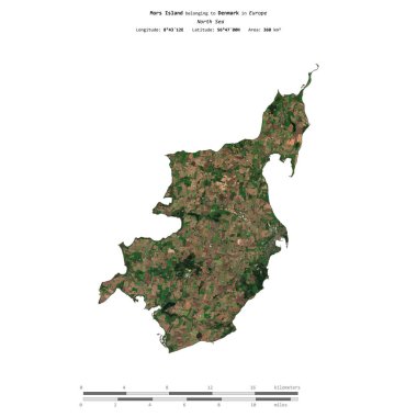 Kuzey Denizi 'ndeki Mors Adası, 4 Eylül 2023' te bir uydu görüntüsü ile izole edildi.