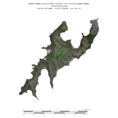 Fiji 'ye ait olan Güney Pasifik Okyanusu' ndaki Naviti Adası, 11 Mayıs 2023 'te çekilmiş bir uydu görüntüsüyle izole edilmiştir.