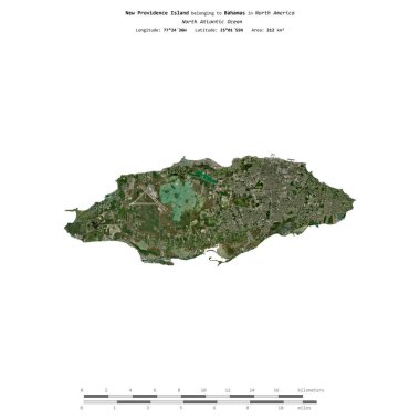 Bahamalar 'a ait Kuzey Atlantik Okyanusu' ndaki New Providence Adası, 11 Şubat 2024 'te çekilmiş bir uydu görüntüsüyle izole edilmiştir.