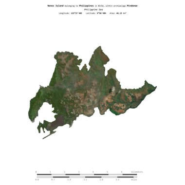 Filipinler Denizi 'ndeki Nonoc Adası, 25 Temmuz 2021' de çekilmiş bir uydu görüntüsüyle izole edilmiştir.