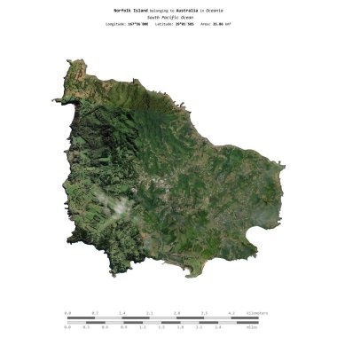 Avustralya 'ya ait olan Güney Pasifik Okyanusu' ndaki Norfolk Adası, 18 Kasım 2022 'de çekilmiş bir uydu görüntüsüyle izole edilmiştir.