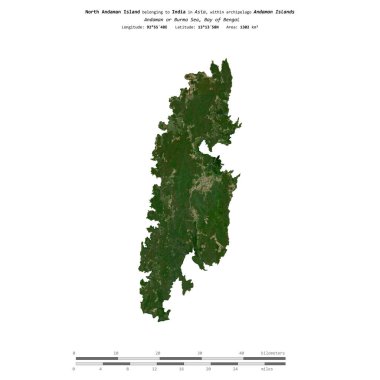 Hindistan 'a ait Bengal Körfezi' ndeki Kuzey Andaman Adası, 14 Şubat 2023 'te çekilmiş bir uydu görüntüsüyle izole edilmiştir.
