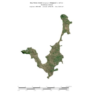 Madagaskar 'a ait Mozambik Kanalı' ndaki Meraklı Mitsio Adası, 1 Kasım 2023 'te çekilmiş bir uydu görüntüsüyle izole edilmiştir.